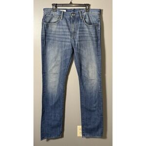 Gap 1969 Jeans Mens 34x34 Blue Light Wash Cotton Slim Tapered‎ Fit Denim
